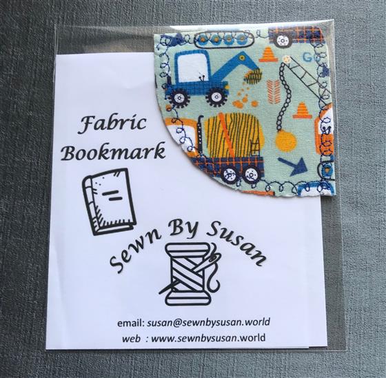 corner bookmark - digger fabric