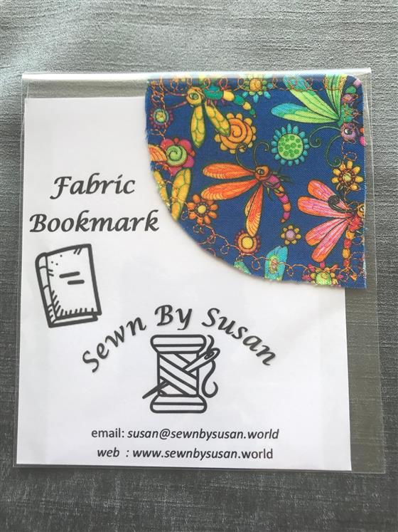 corner bookmark - dragonflies fabric