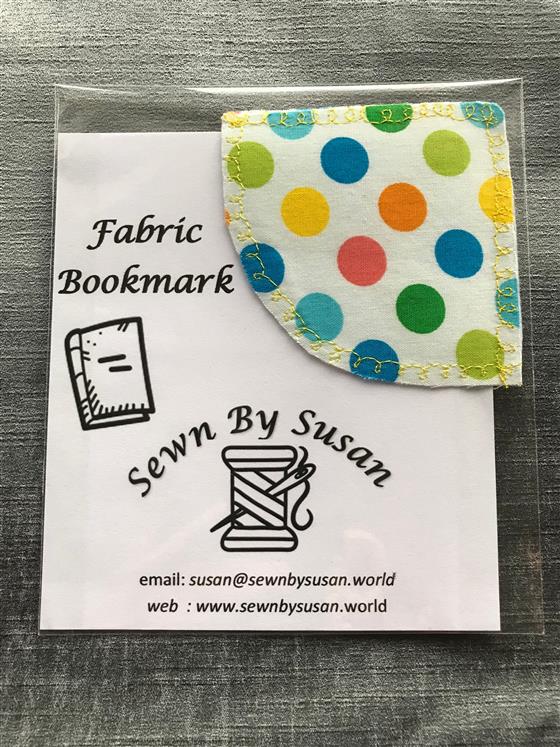 corner bookmark - white spotty fabric