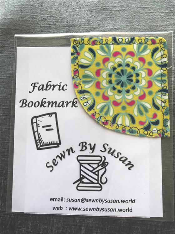 corner bookmark - sunshine yellow fabric