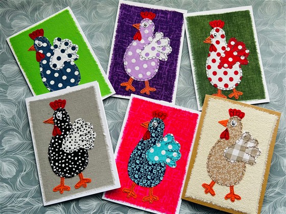 Funky fabric chickens