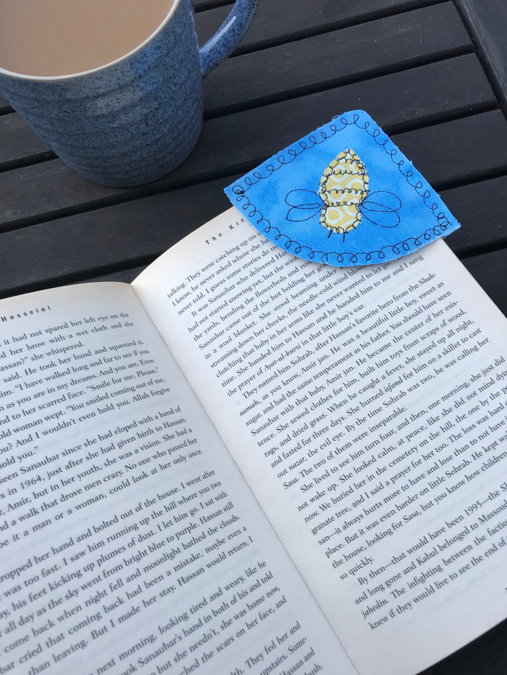 Bumble bee fabric corner bookmarks