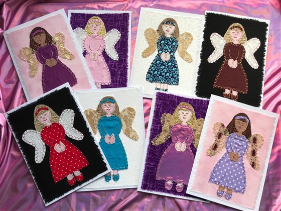 Fabric fairy cards