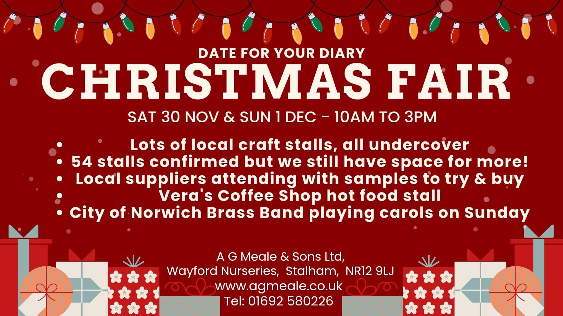 30th November & 1st December 2024 - Wayford Nurseries Christmas craft and tasting event, Stalham, Norwich, NR12 9LJ